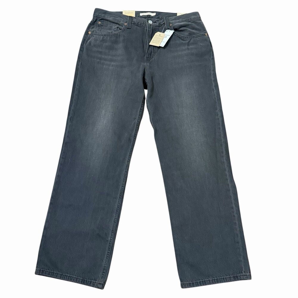 LEVIS Jeans Womens Sz 31 Low Pro Straight Mid Rise Gray/Faded Black Denim 31x30”